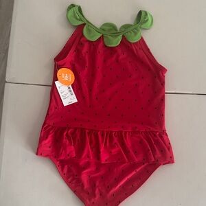 NWT Girls’  Gymboree Strawberry  One-Piece Swimsuit – Size 12